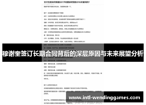 穆谢奎签订长期合同背后的深层原因与未来展望分析