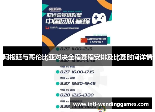 阿根廷与哥伦比亚对决全程赛程安排及比赛时间详情